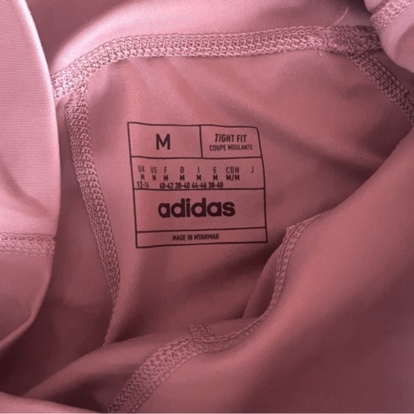 NWOT Adidas Optime Stash Pocket High Waisted 7/8 Leggings in Dusty Rose Size M - Picture 6 of 6